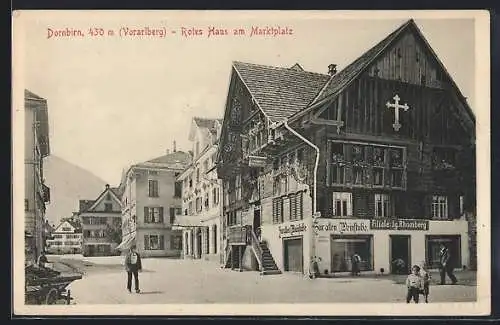 AK Dornbirn, Rotes Haus am Marktplatz