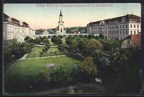 AK Wien, K. k. Waisenhaus am Park, Speisingerstrasse