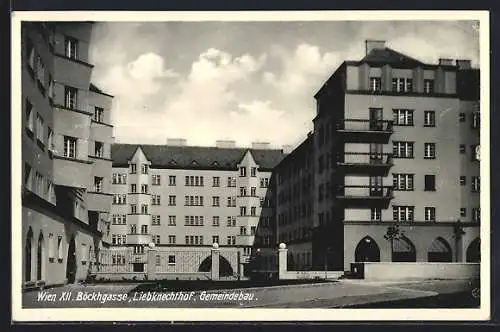 AK Wien, Gemeindebau, Böckhgasse, Liebknechthof