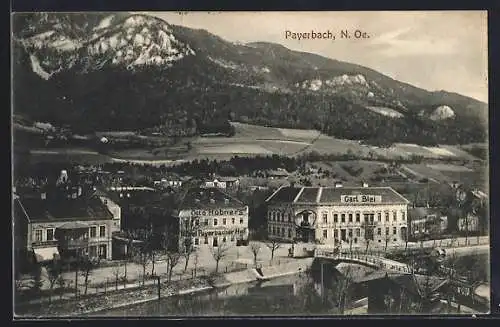 AK Payerbach, Hotel Payerbacherhof, Bes. Otto Hübner, Haus von Carl Blei