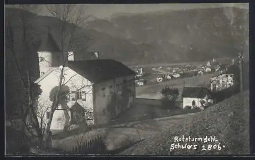 AK Schwaz, Ortsansicht vom Roteturm Schloss