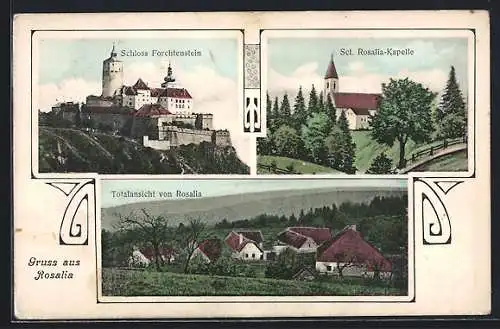 AK Forchtenstein, Rosalia, Schloss Forchtenstein, Sct. Rosalia-Kapelle, Pasepartout