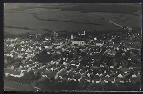 AK Gross-Petersdorf /Bgld., Teilansicht mit Kirche