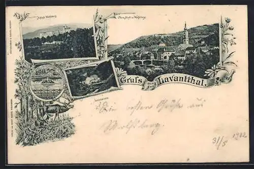 AK Wolfsberg /Lavantthal, Gasthaus Raderwirt, Obere Stadt, Schloss