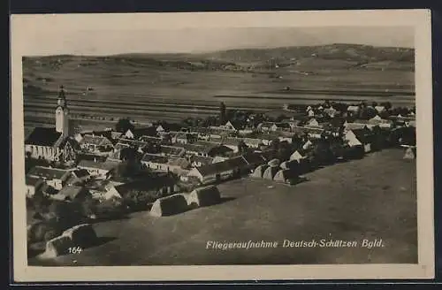 AK Deutsch-Schützen /Bgld., Fliegeraufnahme mit Kirche