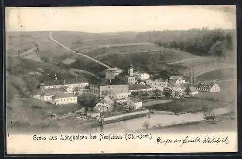 AK Langhalsen bei Neufelden, Gesamtansicht aus der Vogelschau