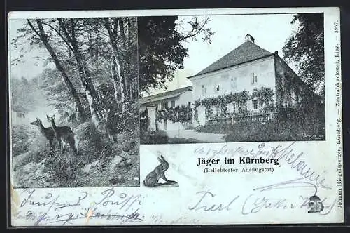 AK Linz, Gasthaus Jäger im Kürnberg