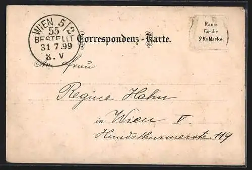 Lithographie Vordernberg, Das Berghaus im Alpenidyll