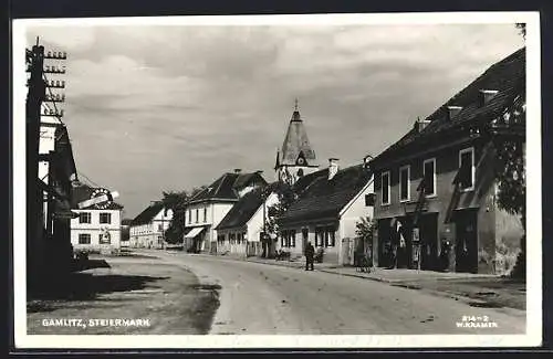 AK Gamlitz /Steiermark, Strassenpartie mit Tabak Trafik-Filiale