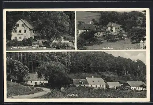 AK Furth an der Triesting, Rohrbach, Josef Pangerl`s Gasthaus, Ortsansicht