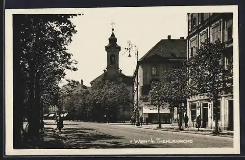 AK Wien, Blick zur Theklakirche