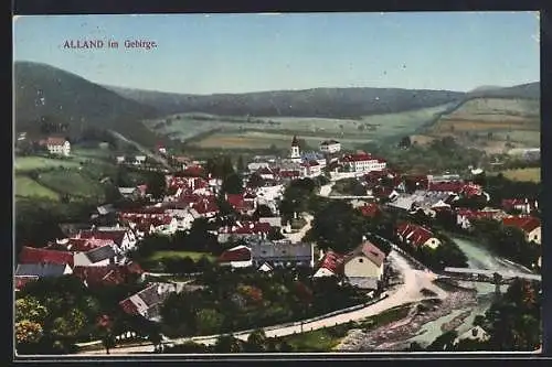AK Alland im Gebirge, Teilansicht mit Strassenpartie
