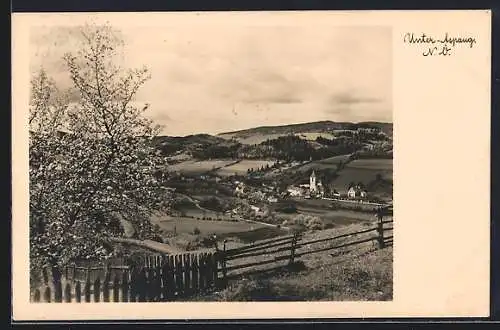AK Unter-Aspang, Blick auf den Ort im Tal