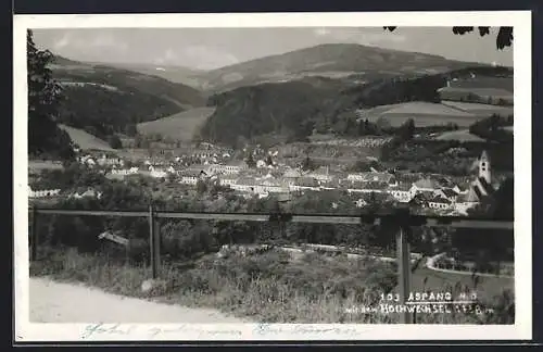 AK Aspang, Ortsansicht mit dem Hochwechsel