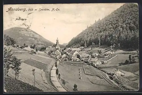 AK Annaberg /N.-Oe., Ortsansicht mit Ahornberg