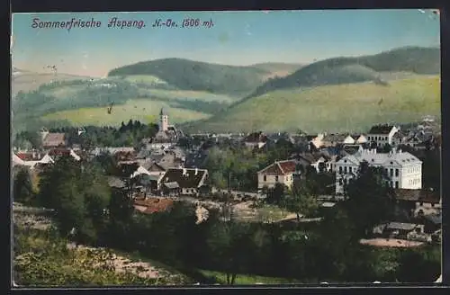 AK Aspang /N.-Oe., Teilansicht mit Kirche