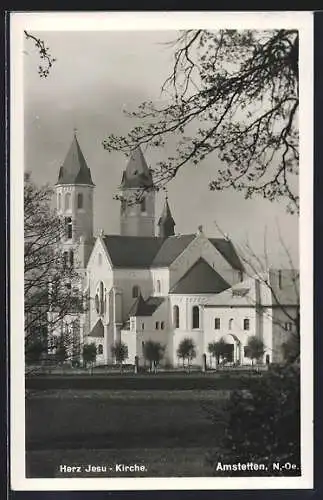 AK Amstetten /N.-Oe., Herz Jesu Kirche