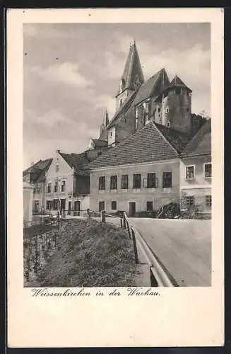 AK Weissenkirchen i.d. Wachau, Gasthaus & Café z. Donau-Ufer-Bahn