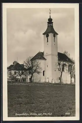 AK Drasenhofen, Kirche mit Pfarrhof