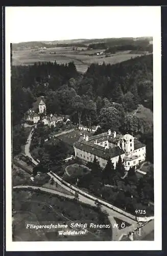 AK Rosenau Schloss /Waldviertel, Fliegeraufnahme vom Schloss Rosenau