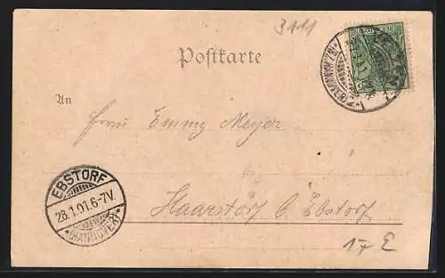AK Stöcken / Uelzen, Gasthof H. Schulze in vier Ansichten, mit Strasse u. Versammlung, Blumen