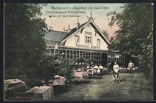 AK Oberneuland-Rockwinkel, Restaurant zum Jägerhof H. Höfft, Ansicht mit Garten