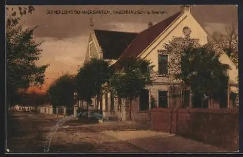 AK Habenhausen /Bremen, Gasthaus Schierlohs Sommergarten mit Strasse