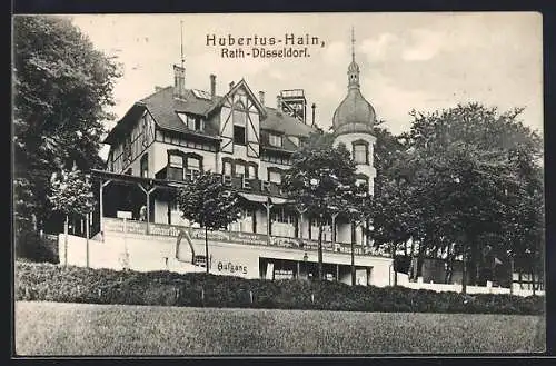 AK Düsseldorf-Rath, Gasthaus-Pension Hubertus-Hain H. Priester, Vorderansicht