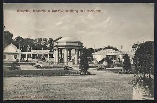 AK Crefeld, Gewerbe-, Industrie- u. Kunstausstellung 1911, Pavillon und Haupt-Wein-Restaurant