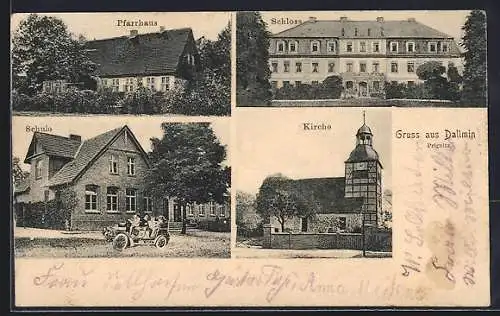 AK Dallmin /Prignitz, Schule, Schloss, Pfarrhaus und Kirche