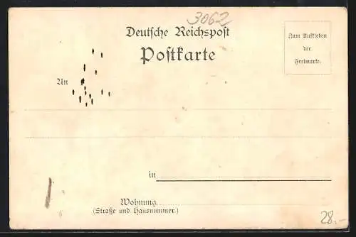 Lithographie Obernkirchen, Gasthof Alte-Bückeburg, Inh. H. Pieper, Vorder- und Gartenansichten