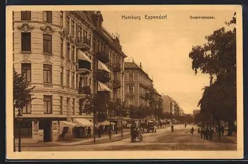 AK Hamburg-Eppendorf, Blick in die Gosslerstrasse