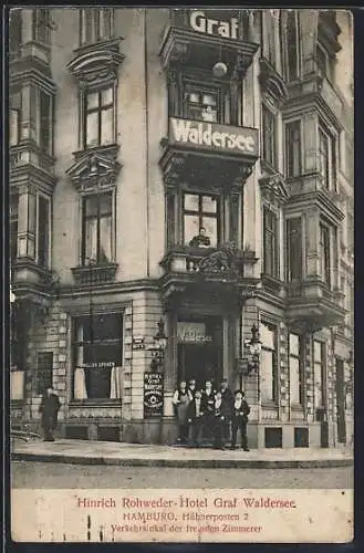 AK Hamburg, Hotel Graf Waldersee, Hinrich Rohweder, Hühnerposten 2