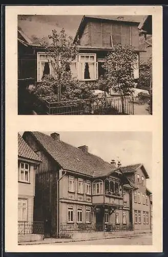 AK Wildemann i. Oberharz, Hotel-Pension Haus Lührig mit Garten