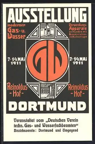 AK Dortmund, Ausstellung moderner Gas- u. Wasser Verwendungs-Apparate 1911, Heizung