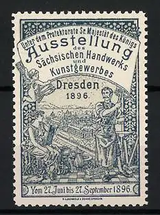 Reklamemarke Dresden, Ausstellung des Sächsischen Handwerks und Kunstgewerbes 1896, Handwerker und Künstler