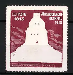 Reklamemarke Leipzig, Völkerschlachtdenkmal 1813-1913, Monument im Fokus