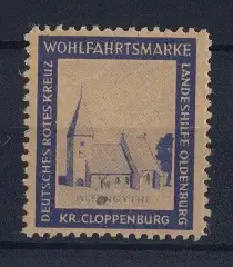 Reklamemarke Oldenburg, Deutsches Rotes Kreuz Landeshilfe, Kirche Kreis Cloppenburg