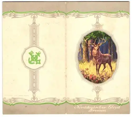 Menükarte 1929, Dampfer Arucas, Menü I. Frühstück, Norddeutscher Lloyd Bremen