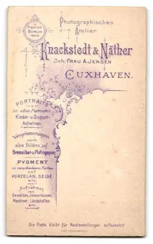 Fotografie Knackstedt & Näther, Cuxhaven, Deichstrasse 17, Porträt einer jungen Frau