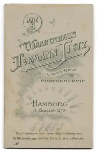 Fotografie Hermann Tietz, Hamburg, Gr. Burstah 12 /14, Elegante Dame im dunklen Kleid