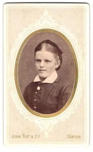 Fotografie Jean Gut &amp Cie, Zürich, Obere Zäune 7, Portrait einer jungen Dame