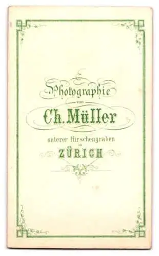 Fotografie Ch. Müller, Zürich, unterer Hirschengraben, Porträt eines jungen Mannes