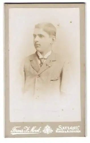 Fotografie Franz F. Mock, Saulgau, Portrait eines jungen Mannes