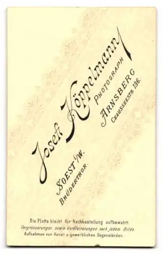 Fotografie Josef Köppelmann, Soest i. W., Brüderthor, Porträt eines Kleinkinds