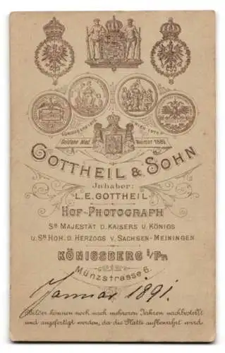 Fotografie Gottheil &amp Sohn, Königsberg i. Pr., Münzstrasse 6, Porträt eines Mannes mit Schnurrbart