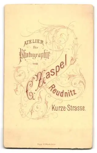 Fotografie C. Zaspel, Reudnitz, Kurze Strasse, Porträt eines jungen Mannes