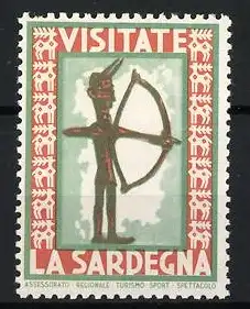 Reklamemarke Sardinien, Visitare La Sardegna, Bogenschütze