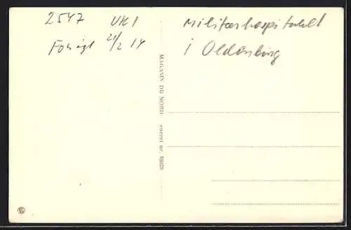 AK Oldenburg i. O., Ansicht vom Militärhospital