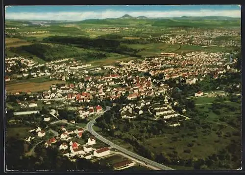 AK Uhingen /Württ., Teilansicht mit Strassenpartie, Fliegeraufnahme